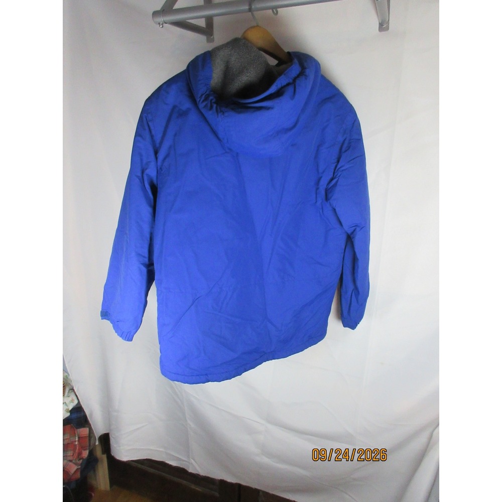 Lands End Kids Blue Squall Hooded Winter Jacket Fleece Lined Size M 10-12 - Picture 2 of 9